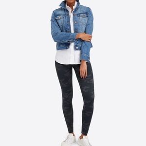 SPANX Look at Me Now Leggings Black Gray Camo